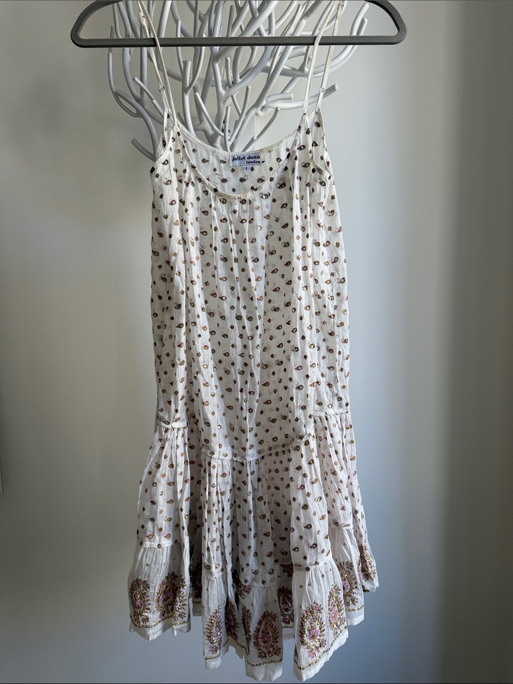 Juliet Dunn Floral Tiered Slip Dress